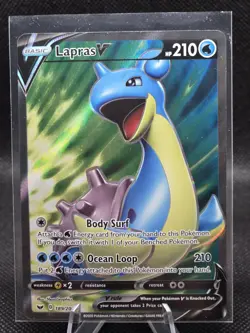 2020 Pokemon Sword & Shield #189/202 Lapras V Holo Full Art Ultra Rare NM+ - Image 1
