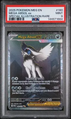 2025 POKEMON MEG EN-MEGA EVOLUTION SPECIAL ILLUSTRATION RARE MEGA ABSOL EX PSA 9 - Image 1