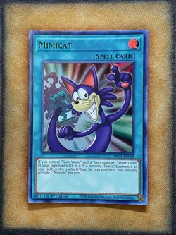 Yugioh Mimicat DLCS-EN078 Ultra Rare 1st Ed GREEN NM - Image 1