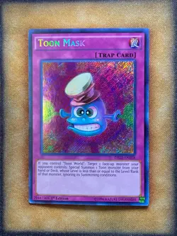 Yugioh Toon Mask DRL2-EN028 Secret Rare 1st Ed NM - Image 1