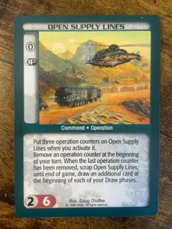Battletech CCG TCG Card Game Unlimited Ed Open Supply Lines - Image 1