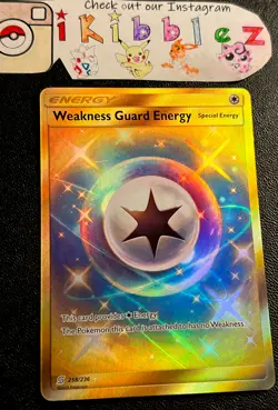 Weakness Guard Energy 258/236 NM Secret Rare Full Art Gold Pokemon Card! - Image 1