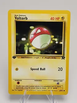 1st Edition Voltorb Pokemon Card 69/82 Team Rocket Set Near Mint Condition - Image 1