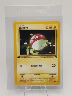 1st Edition Voltorb Pokemon Card 69/82 Team Rocket Set Near Mint Condition - Image 2