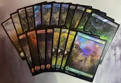 MTG / Set (X4) Universes Beyond: Fallout Basic Lands / FOIL & SURGE FOIL / NM - Image 1