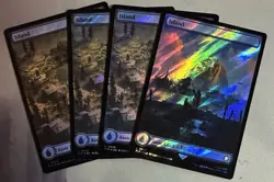 MTG / Set (X4) Universes Beyond: Fallout Basic Lands / FOIL & SURGE FOIL / NM - Image 3