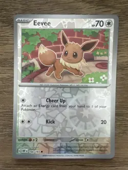 Pokemon Eevee 166/197 OBF Obsidian Flames Reverse Holo NM - Image 1
