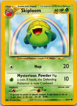 Pokemon TCG Skiploom Neo Revelation 52/64 Regular Unlimited Common - VG - Image 1