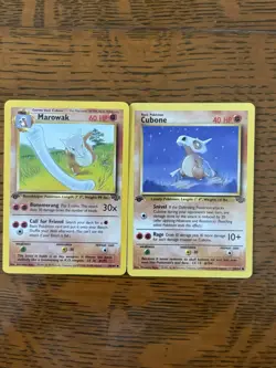 1st Ed. Cubone 50/64 Marowak 39/64 Jungle Vintage Pokemon - Image 1