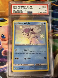 Pokemon PSA 10 Alolan Vulpix SV8/SV94 Shiny Vault SM Hidden Fates - Image 3