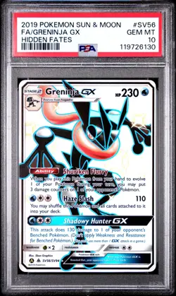 Pokemon TCG Greninja GX SV56/SV94 Hidden Fates: Shiny Vault PSA 10 - Image 1