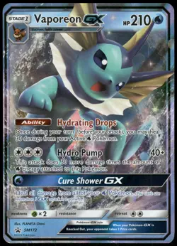 Pokemon Vaporeon GX Promo SM Promos SM172 NM Holo - Image 1
