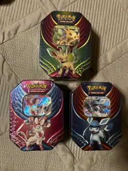 Pokemon TCG Evolution Celebration Tins Glaceon Sylveon Leafeon GX Factory Sealed - Image 1