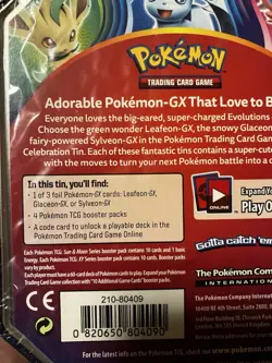 Pokemon TCG Evolution Celebration Tins Glaceon Sylveon Leafeon GX Factory Sealed - Image 3