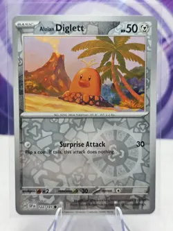 Pokemon TCG Alolan Diglett 122/191 Sv08: Surging Sparks Reverse Holo NM - Image 1