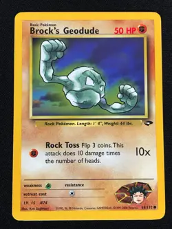 Pokemon Brock's Geodude 68/132 Common (NM) - Image 1