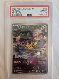 Pokemon Japanese Pikachu 173/165 PSA 10 151 2023 AR SV2a - Image 1