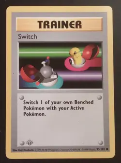 Switch 1st Edition 95/102 Gray Stamp Error Ungraded LP Base Set Pokemon 1999 - Image 1