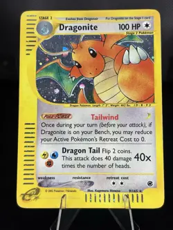 Dragonite 009/165 Expedition Base Set Holo Rare 100 HP Stage 2 Pokemon TCG 2002 - Image 1