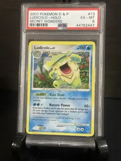 2007 Pokemon Diamond & Pearl Secret Wonders Ludicolo Holo PSA 6 - Image 1