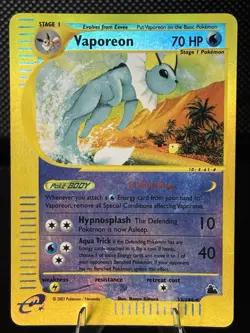 Vaporeon 33/144 Skyridge Reverse Holo Rare 70 HP Stage 1 Pokemon TCG 2003 - Image 1