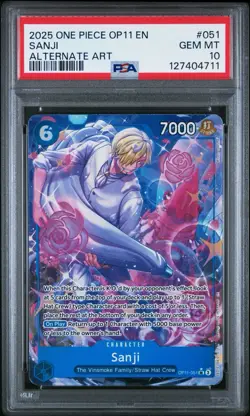PSA 10 Sanji OP11-051 English Alternate Art One Piece 2025 - Image 1