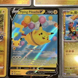 Pokemon TCG 5 Card Lot Holo Foil Pikachu Flying Pikachu Promo Pokemon GO - Image 3