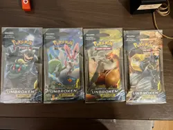 Pokemon Sun And Moon Unbroken Bonds Sleeved Booster Pack Art Set Of 4 Packs - Image 1
