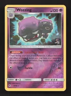 Weezing 29/68 Rare Hidden Fates Reverse Holo Near Mint - Image 1