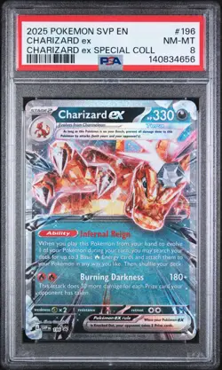 2025 POKEMON SVP EN-SV BLACK STAR PROMO #196 CHARIZARD EX PSA 8 - Image 1