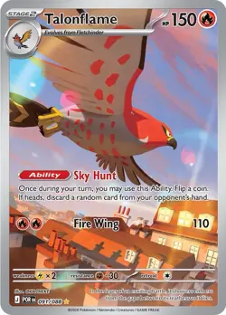 Talonflame 🔥 091/088 Illustration Rare Holo NM Pokemon Me03: Perfect Order - Image 1