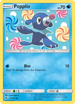 Popplio (65/214) [Sun & Moon: Lost Thunder] Near Mint Pokemon TCG - Image 1