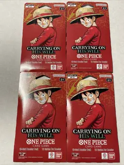 One Piece OP-13 Carrying on His Will Monkey D. Luffy Booster Packs Lot of (4) 🔥 - Image 1