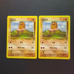 Pokemon Cards WOTC: Diglett 71/130 x2 - Base Set 2 - Image 1