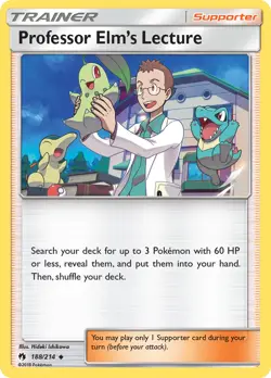 Professor Elm's Lecture (188/214) [Sun & Moon: Lost Thunder] Near Mint Pokemon T - Image 1