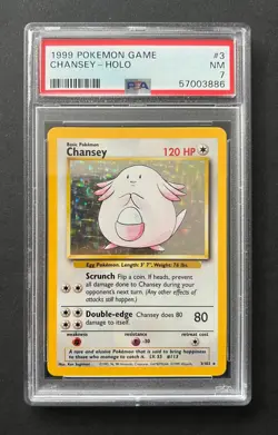 Chansey 1999 Base Set Holo Foil - 3/102 - PSA 7 - NM - Pokemon TCG Card - Image 1
