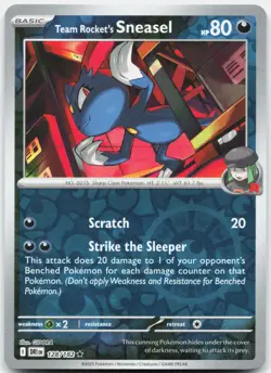 Team Rocket's Sneasel Rare Destined Rivals Reverse Holo 128/182 NM/M Pokemon - Image 1