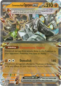 Cornerstone Mask Ogerpon ex 058/131 Pokemon SV: Prismatic Evolutions - Image 1