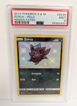 2019 Pokemon S & M #SV25 Zorua Holo Hidden Fates Mint PSA 9 - Image 1