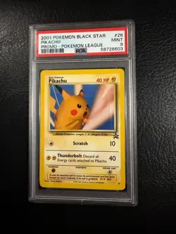 2001 Black Star Promo #26 - Pikachu - Mint - Pokemon League - PSA 9! Description - Image 2