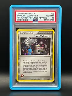 2004 Pokemon EX Team Rocket Returns SWOOP! TELEPORTER #9-Reverse Holo- PSA 10 - Image 1