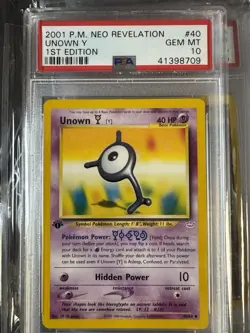 Pokemon 2001 Neo Revelation 1st Edition Unown Y 40/64 PSA 10 - Image 1