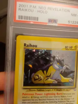 Pokemon Raikou 13/64 Neo Revelation-Unlimited Edition Holo PSA 8 SWIRL! - Image 2