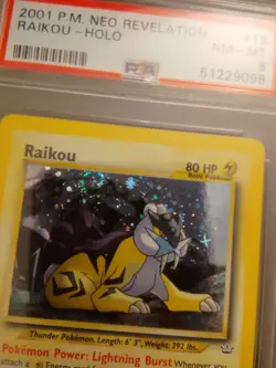 Pokemon Raikou 13/64 Neo Revelation-Unlimited Edition Holo PSA 8 SWIRL! - Image 3
