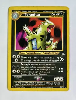 Tyranitar 2001 Pokemon Neo Discovery Unlimited Rare #31/75 * Heavy Play - Image 1