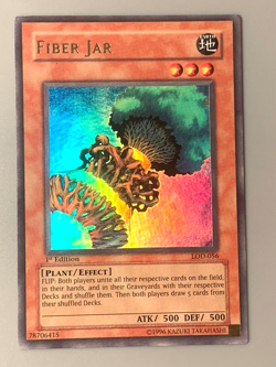 yugioh Fiber Jar LOD-056 Ultra Rare 1st Edition Lightly Played nice condition - Image 1