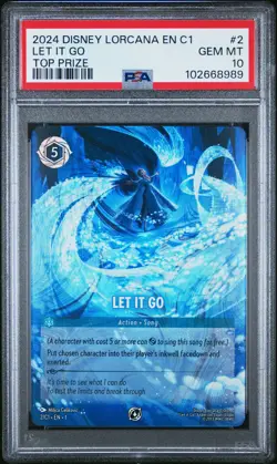 2024 DISNEY LORCANA EN C1-LORCANA CHALLENGE PROMO TOP PRIZE #2 LET IT GO PSA 10 - Image 1