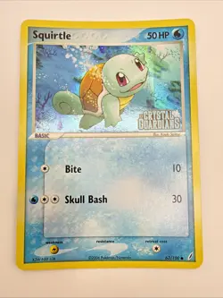 Squirtle 63/100 EX Crystal Guardians Reverse Holo Common Stamped Pokemon Card - Image 3