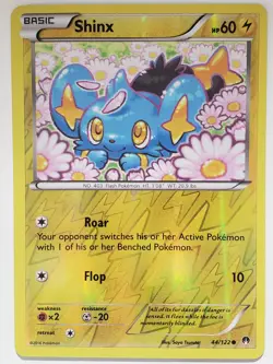 REVERSE HOLO Shinx 44/122 DMG - XY Breakpoint Pokemon Card - Saya Tsuruta Art - Image 1