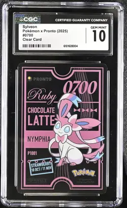 Sylveon 0700 Clear Card Pokemon X Pronto Other Pokemon Cards CGC 10 Gem Mint - Image 1
